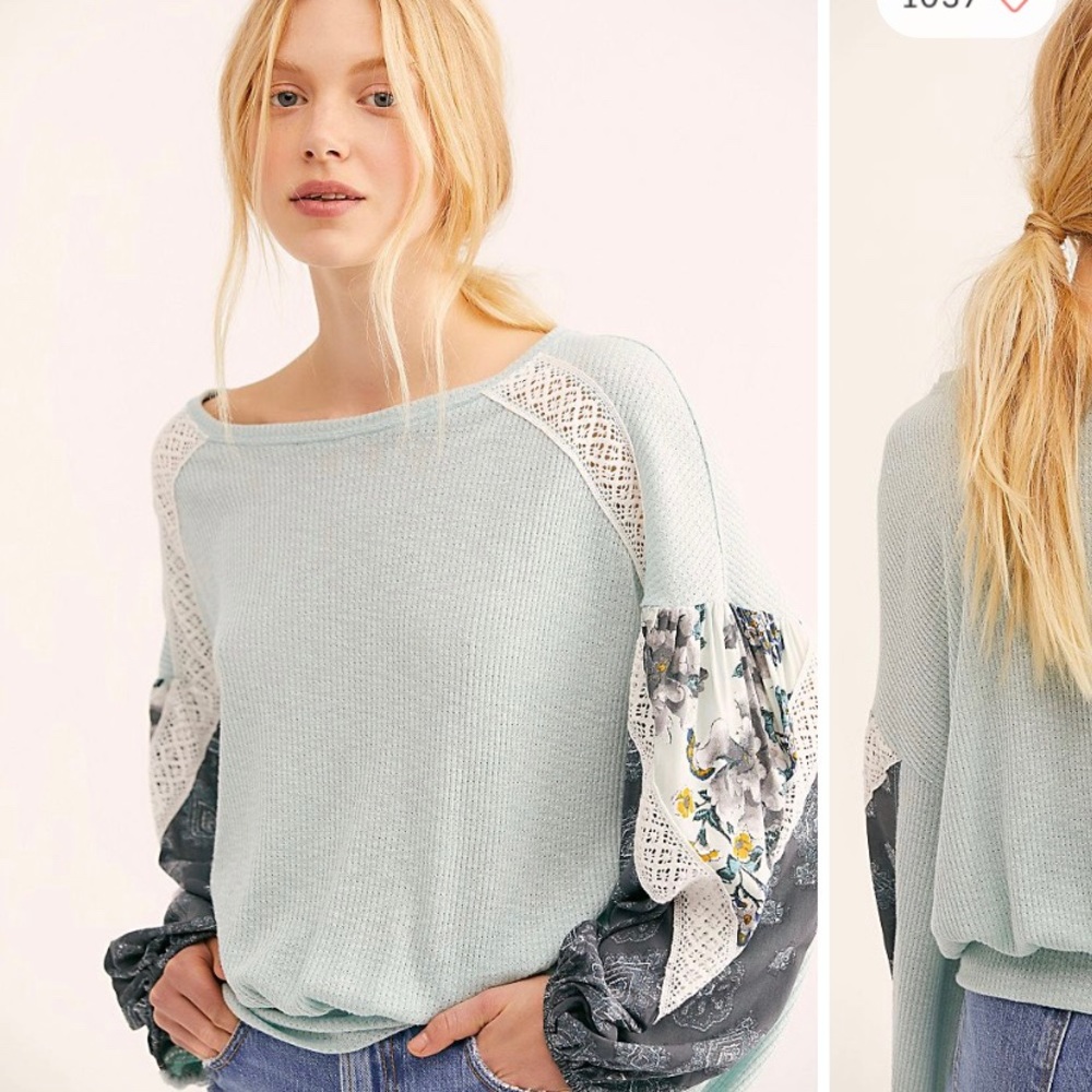 Fee People Casual Clash Top. Long sleeves. New.
